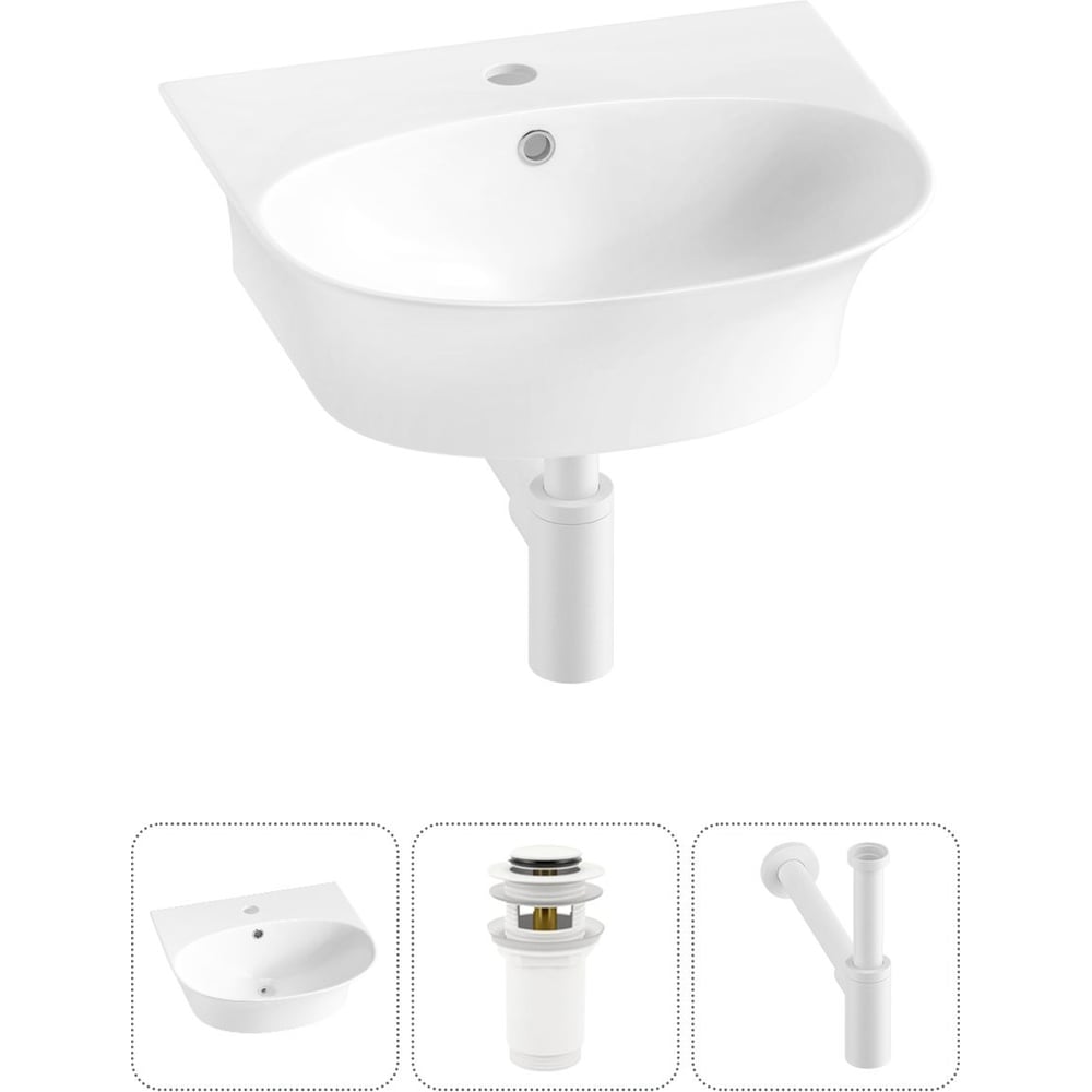 Изображение товара Комплект Wellsee 3 в 1 Lavinia Boho раковина для ванной белая современный дизайн