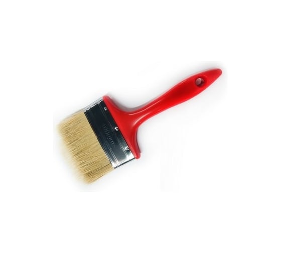 Изображение товара Кисть флейцевая универсальная MAKLER натуральная щетина, для всех типов эмалей/лаков/красок, пластиковая ручка и нержавеющая оправа В100