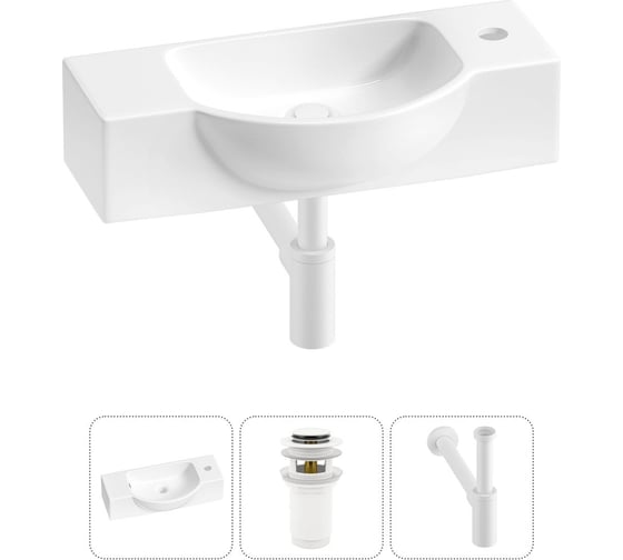 Изображение товара Комплект Wellsee 3 в 1 Lavinia Boho Bathroom Sink накладная/подвесная раковина 53x25 см 20216224R