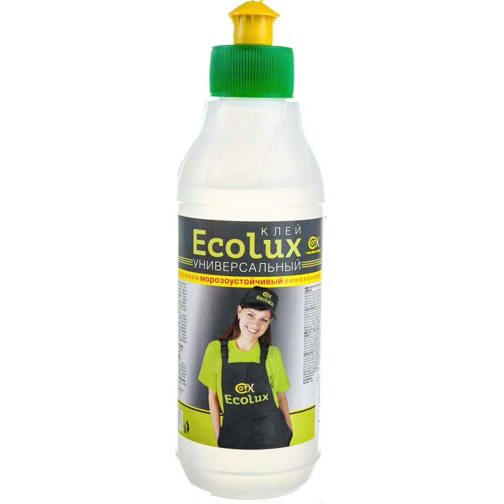 Универсальный морозоустойчивый полимерный клей Ecolux бутыль gk70 9л стекло