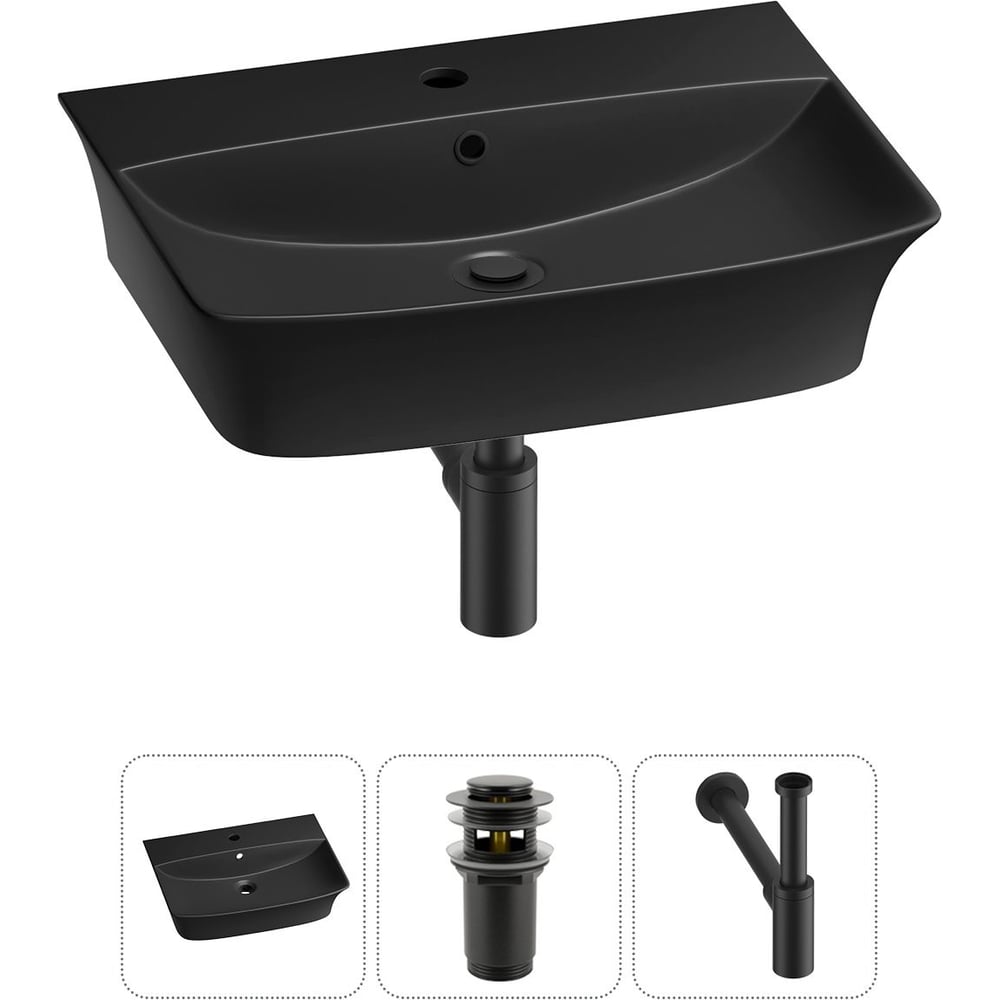 Комплект Wellsee 3 в 1 Lavinia Boho Bathroom Sink накладная/подвесная раковина 55x42 см 20216797R