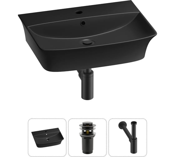 Изображение товара Комплект Wellsee 3 в 1 Lavinia Boho Bathroom Sink накладная/подвесная раковина 55x42 см 20216797R