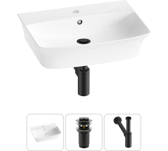 Изображение товара Комплект Wellsee 3 в 1 Lavinia Boho Bathroom Sink накладная/подвесная раковина 55x42 см 20216782R
