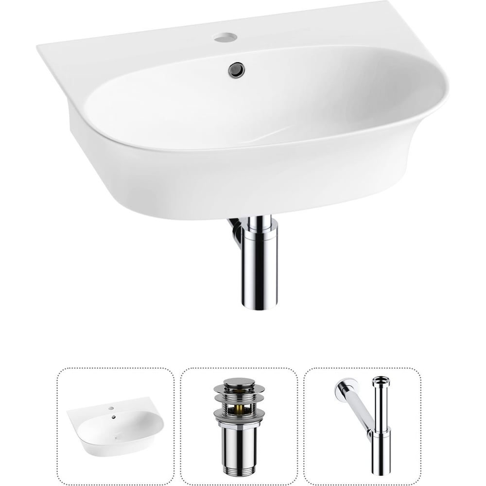 Изображение товара Комплект раковина Wellsee 3 в 1 Lavinia Boho белая для ванной комнаты