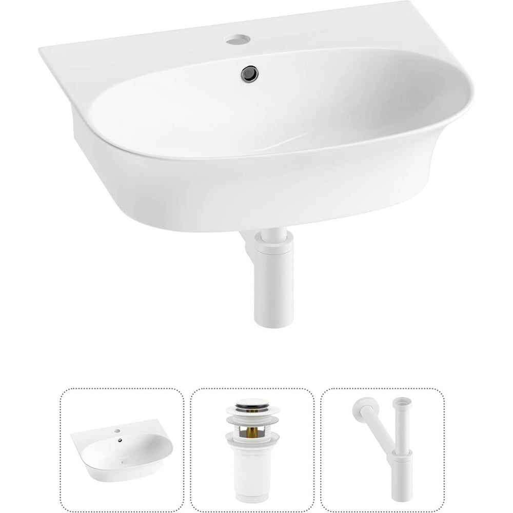 Изображение товара Комплект Wellsee 3 в 1 Lavinia Boho накладная и подвесная раковина 55x43 см