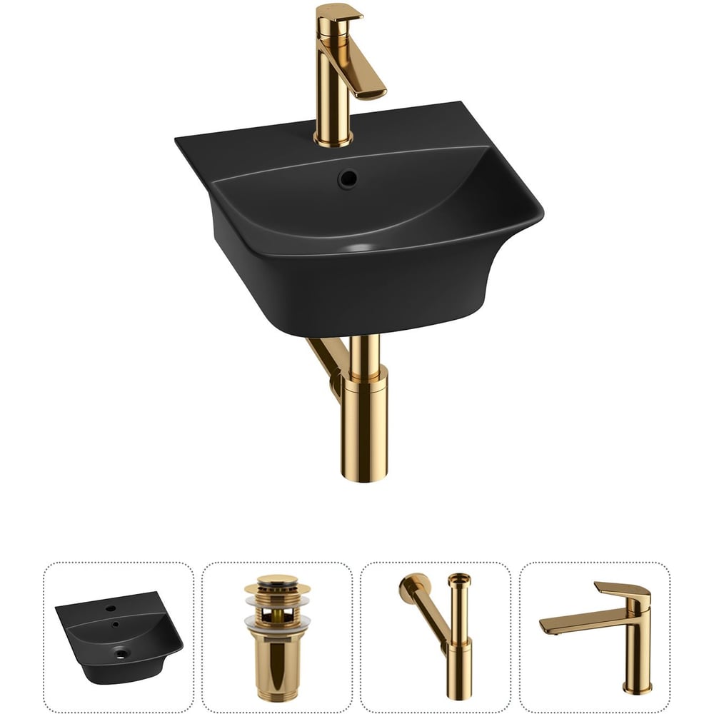 Комплект Wellsee 4 в 1 Lavinia Boho Bathroom Sink накладная/подвесная раковина 35x36 см 20216745R
