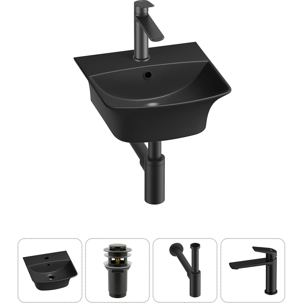 Комплект Wellsee 4 в 1 Lavinia Boho Bathroom Sink накладная/подвесная раковина 35x36 см 20216744R