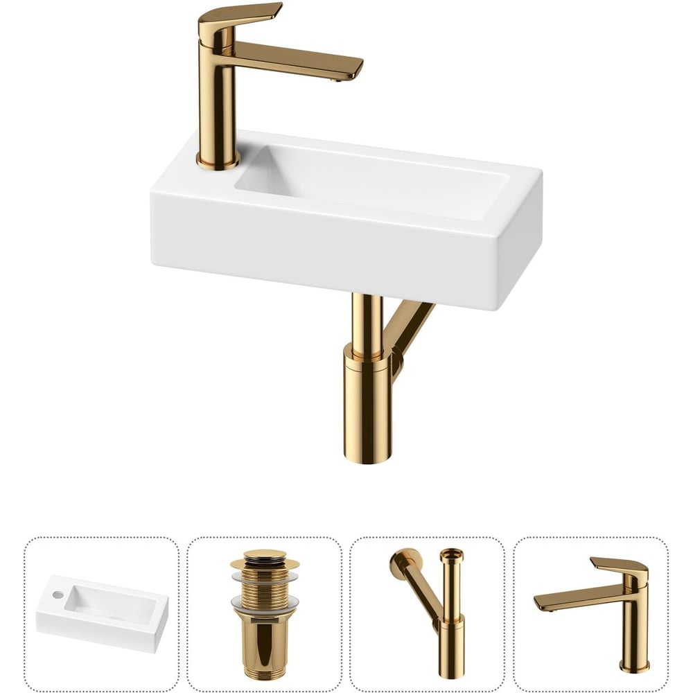 Изображение товара Wellsee 4 в 1 Lavinia Boho: накладная/подвесная раковина 37x18 см