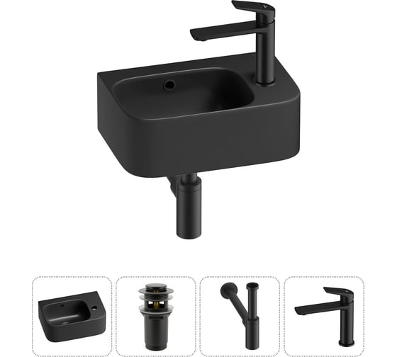 Изображение товара Комплект Wellsee 4 в 1 Lavinia Boho Bathroom Sink накладная/подвесная раковина 37x25 см 20216576R