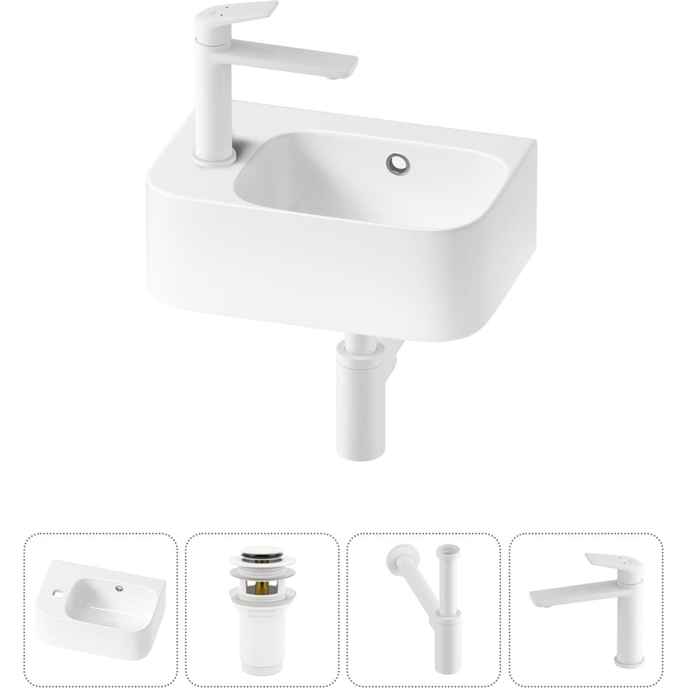 Изображение товара Комплект Wellsee 4 в 1 Lavinia Boho Bathroom Sink накладной/подвесной раковина 37x25 см