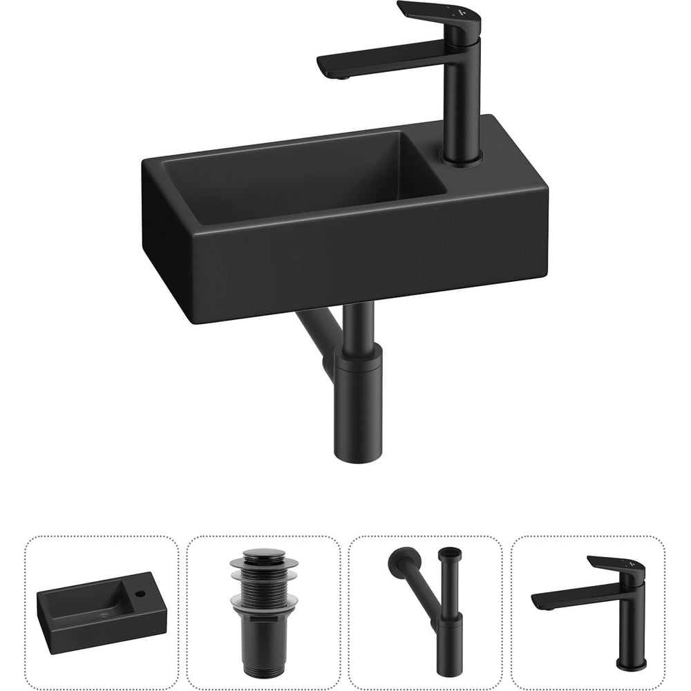 Изображение товара Комплект раковина 40x20 см с смесителем и аксессуарами Wellsee Lavinia Boho