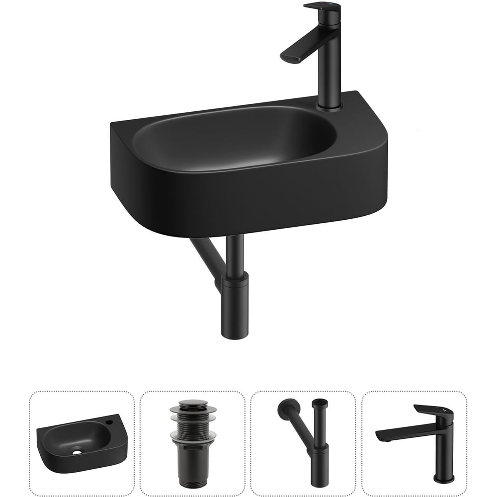 Комплект Wellsee 4 в 1 Lavinia Boho Bathroom Sink накладная/подвесная раковина 40x22 см 20216324R
