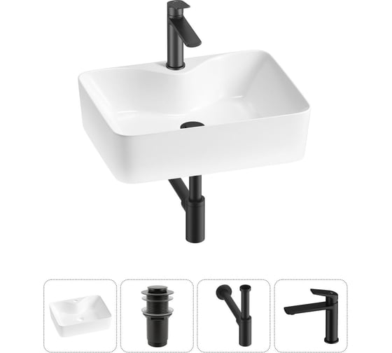 Изображение товара Комплект Wellsee 4 в 1 Lavinia Boho Bathroom Sink накладная раковина 48x37 см 20215264R