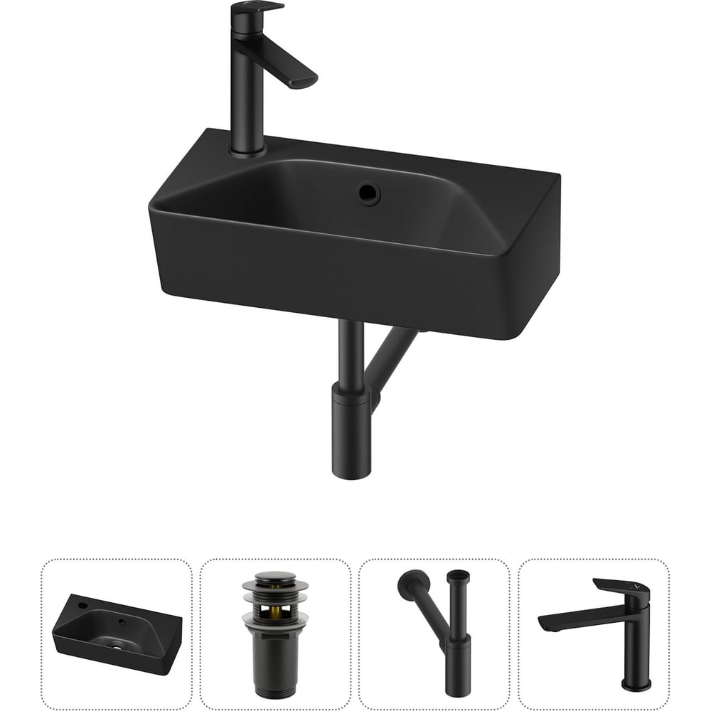 Комплект Wellsee 4 в 1 Lavinia Boho Bathroom Sink накладная/подвесная раковина 40x22 см 20216464R