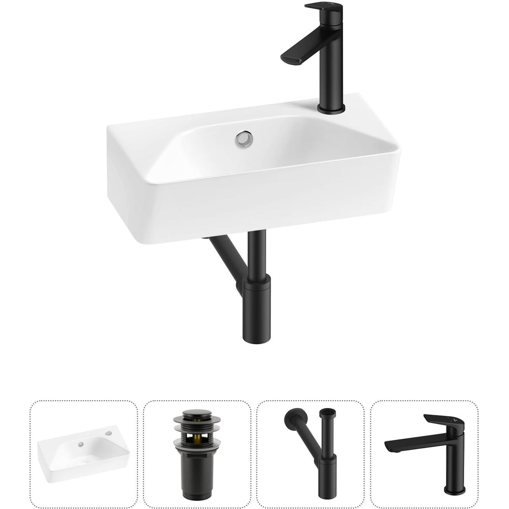 Изображение товара Накладная/подвесная раковина 40x22 см Wellsee Lavinia Boho комплект