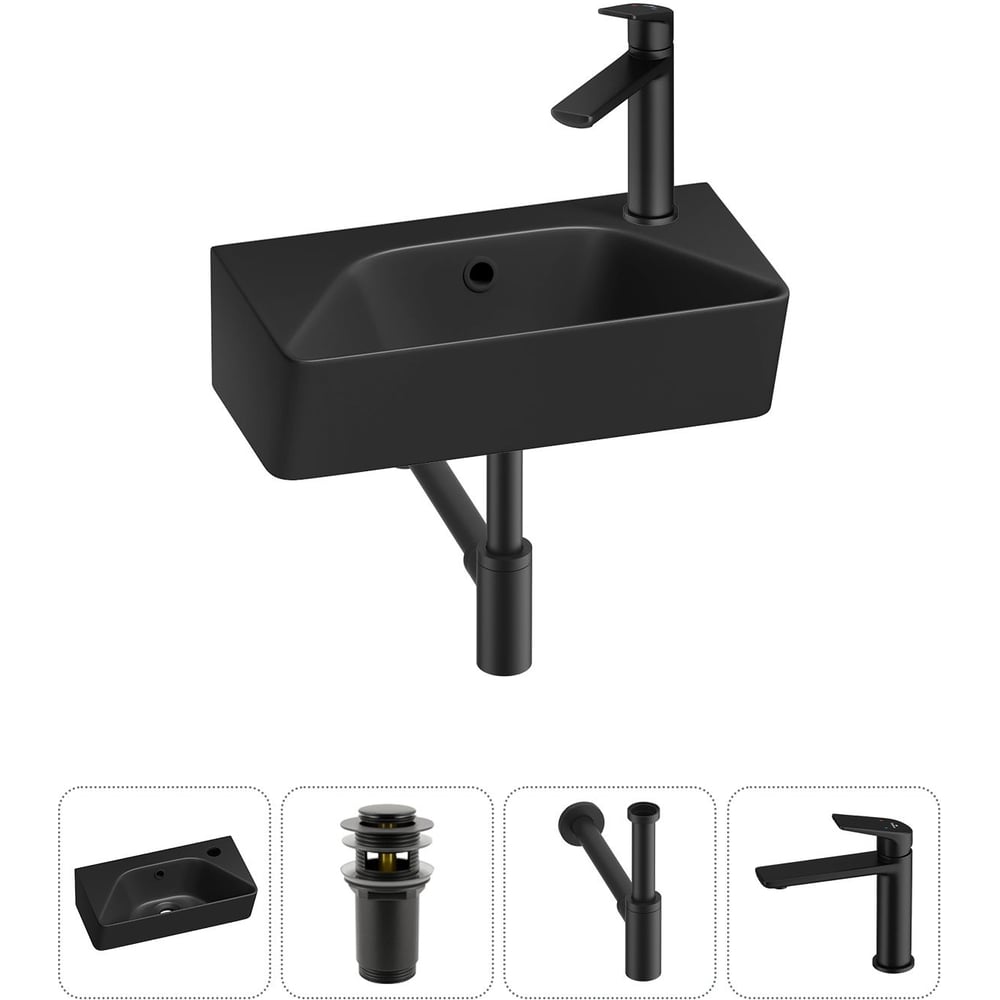 Комплект Wellsee 4 в 1 Lavinia Boho Bathroom Sink накладная/подвесная раковина 40x22 см 20216436R