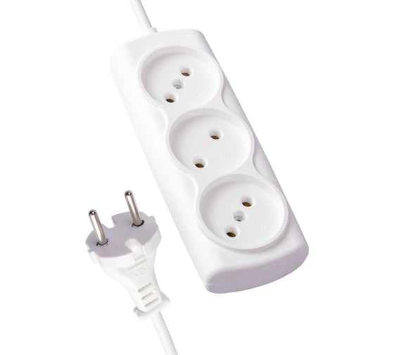 Изображение товара Удлинитель КОСМОС 6А 3 гн ПВС 2x0,75 10м Р16-010 Россия YKsm10m-3g(6A)S