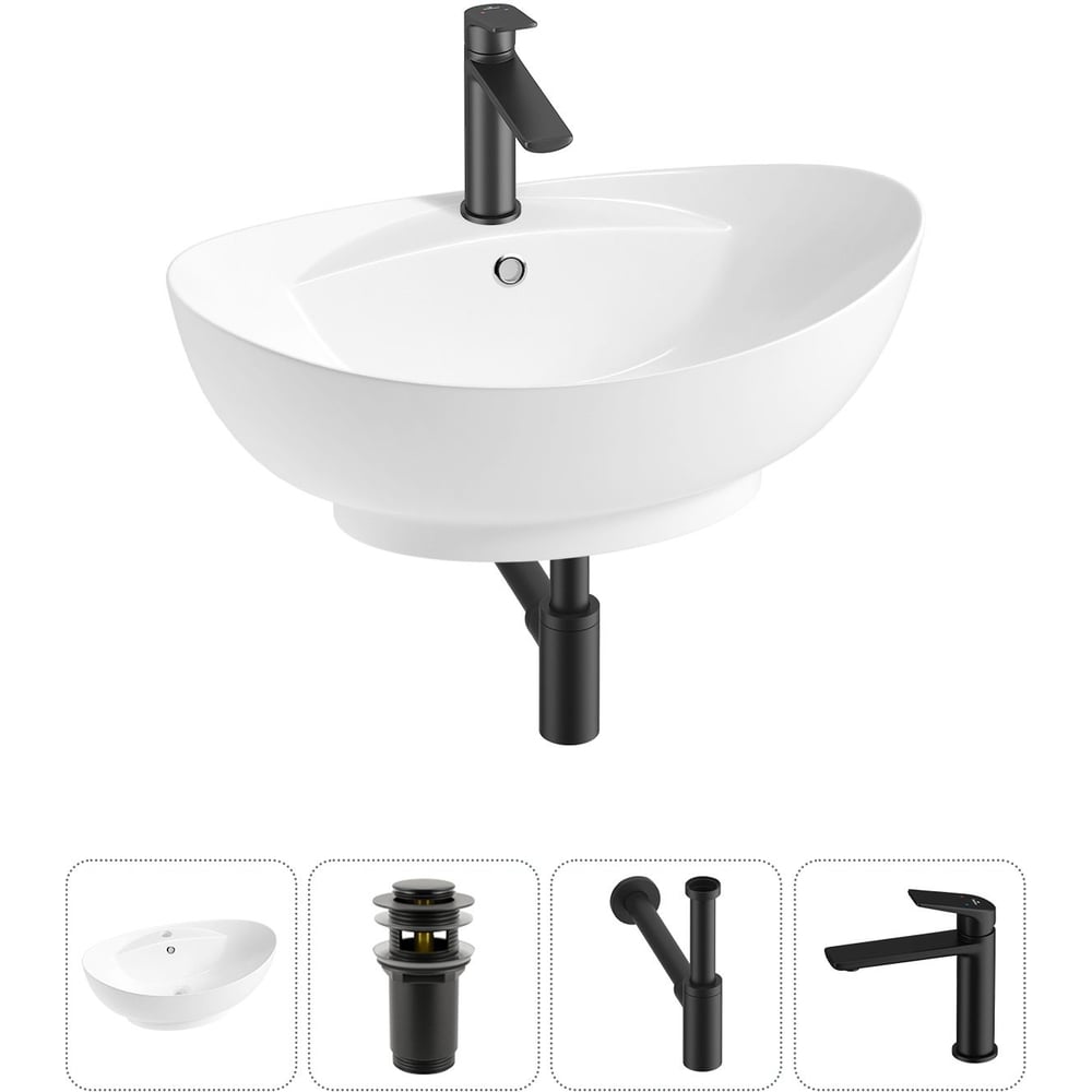 Комплект Wellsee 4 в 1 Lavinia Boho Bathroom Sink накладная раковина 59x39 см 20215152R