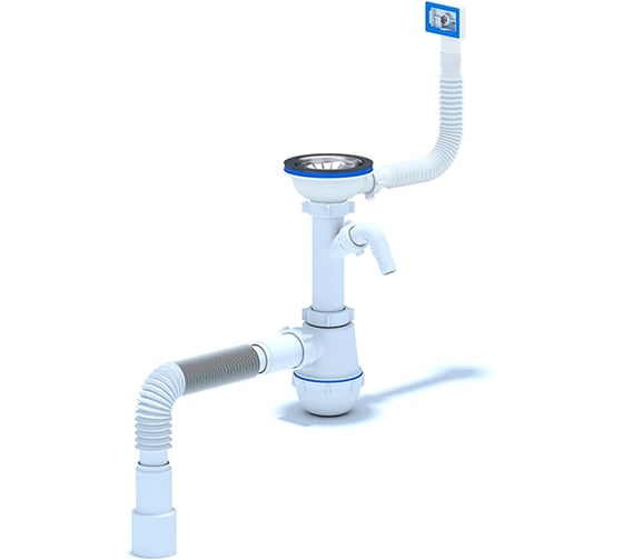 Изображение товара Сифон АНИ Пласт Ани Грот 3 1/2, 40, перелив, для мойки A1045SA15