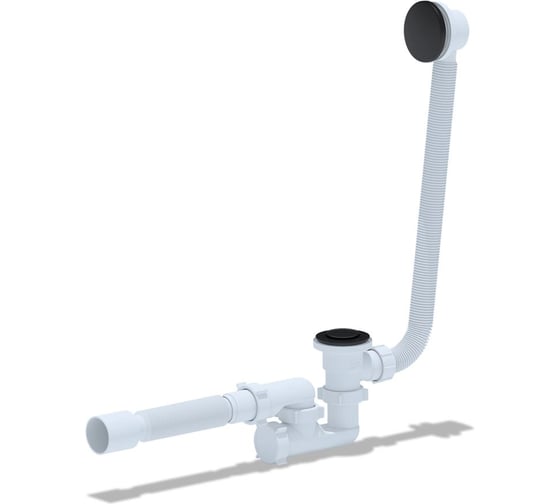 Изображение товара Сифон АНИ Пласт Ани для ванны, клик-клак, с выпуском и переливом, с трубой 40/50 EC255BL