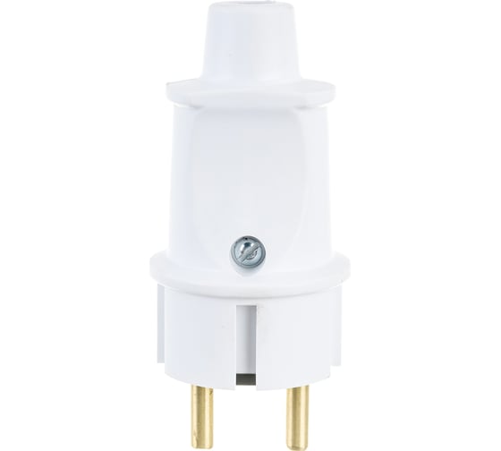 Изображение товара Штепсельная вилка SVET В16-006 без заземляющего контакта белая SV0924-0006