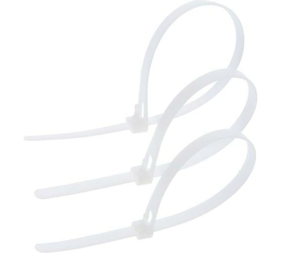 Изображение товара Нейлоновый многоразовый хомут TUNDRA 7.2x250 мм, белый, в упаковке 50 шт. 1550227