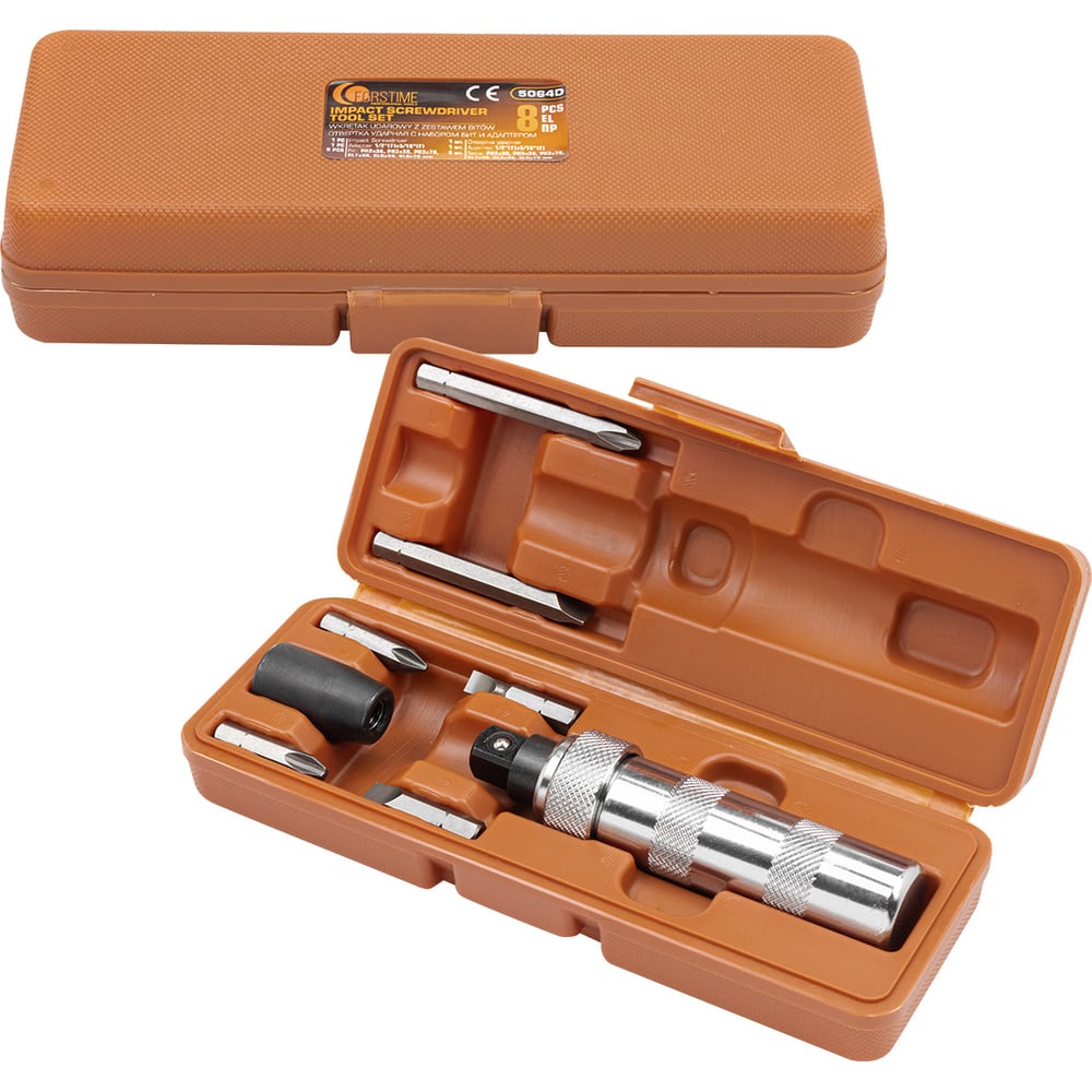 Изображение товара Отвертка ударная FORSTIME с набором бит и адаптером 8 предметов FT-5064D