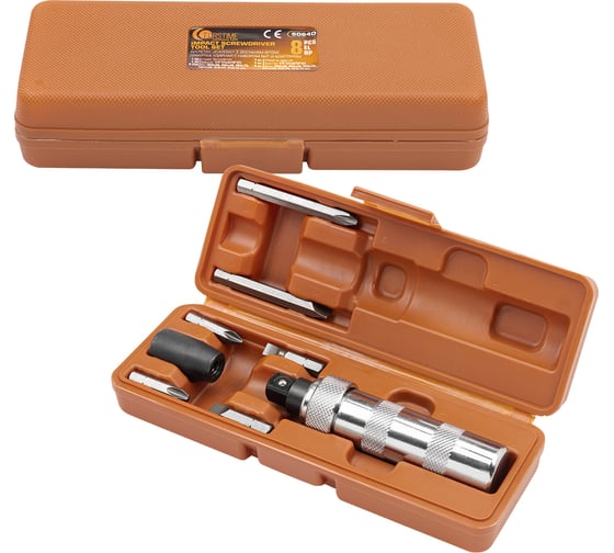 Изображение товара Отвертка ударная FORSTIME с набором бит и адаптером 8 предметов FT-5064D(65445)