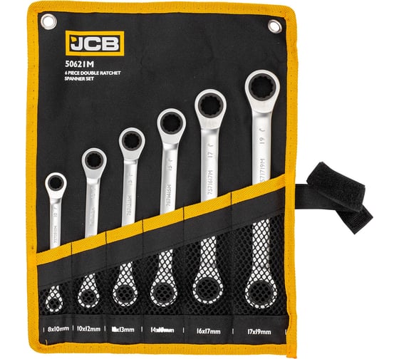 Изображение товара Ключи накидные трещоточные JCB набор 6 предметов JCB-50621M(65684)