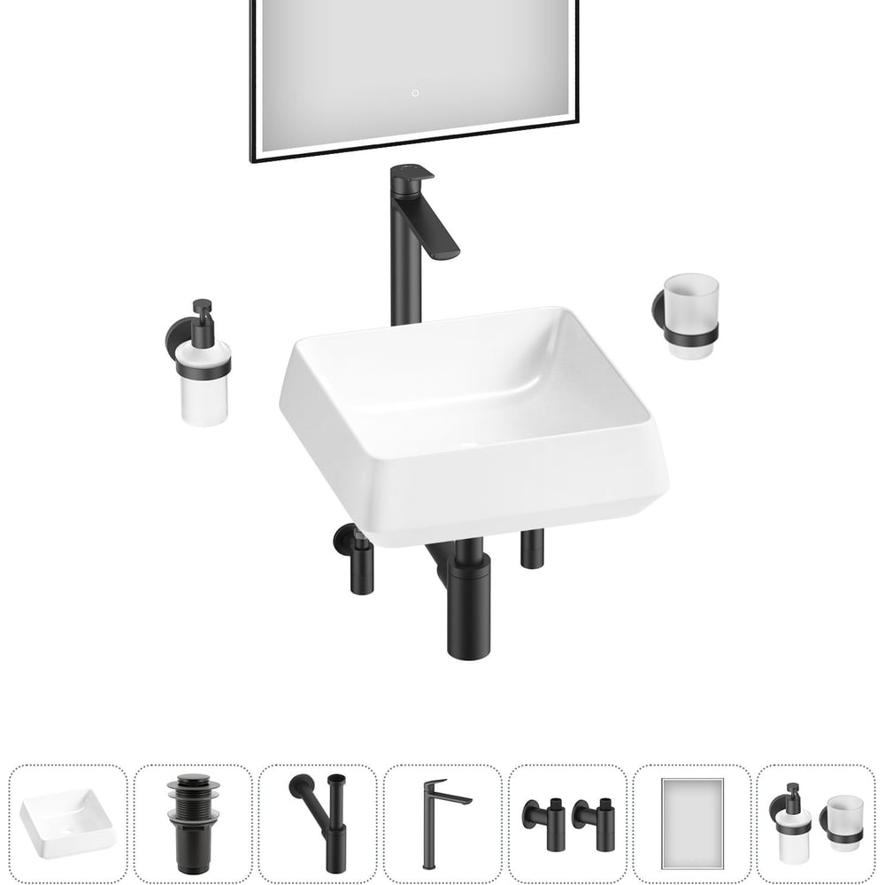 Изображение товара Комплект Wellsee 7 в 1 Lavinia Boho Bathroom Sink 38x38 см