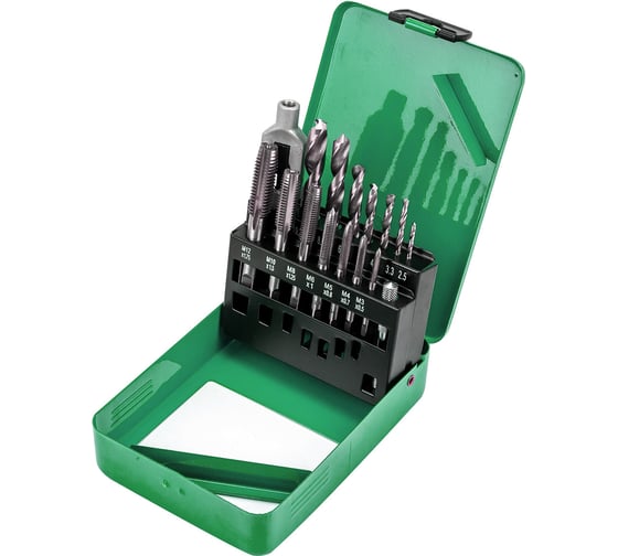 Изображение товара Набор сверл и метчиков Rockforce 15 предметов RF-2977(65395)