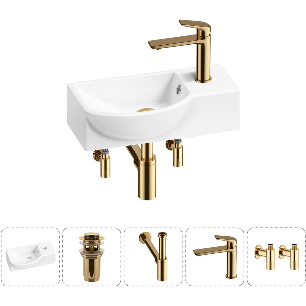 Изображение товара Комплект Wellsee 5 в 1 Lavinia Boho Встроенная раковина с смесителем и сифоном