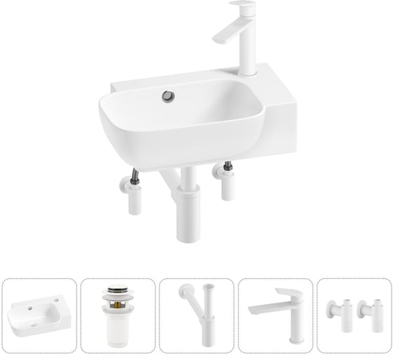 Изображение товара Комплект Wellsee 5 в 1 Lavinia Boho Bathroom Sink накладная/подвесная раковина 40x24 см 20216372R