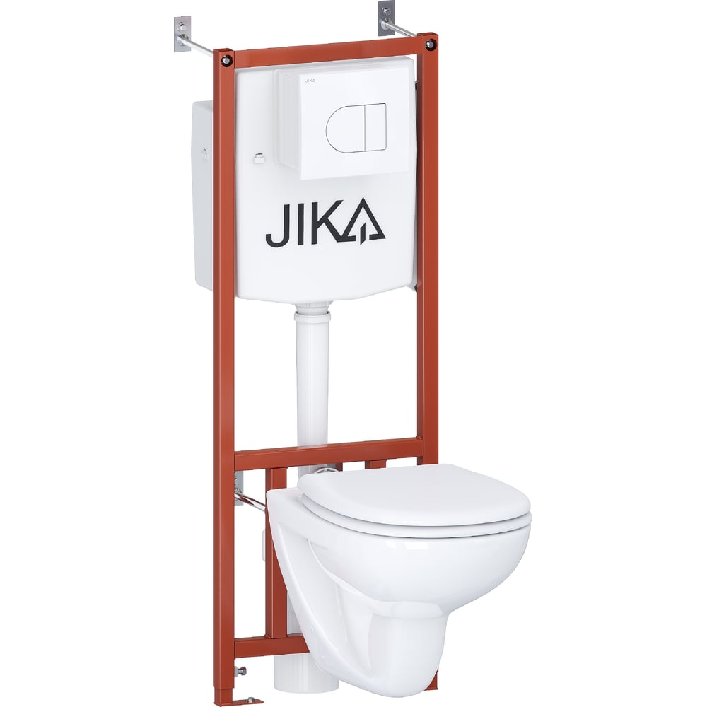 Изображение товара Комплект Jika ПЭК Dino подвесной унитаз с инсталляцией и сиденьем белый