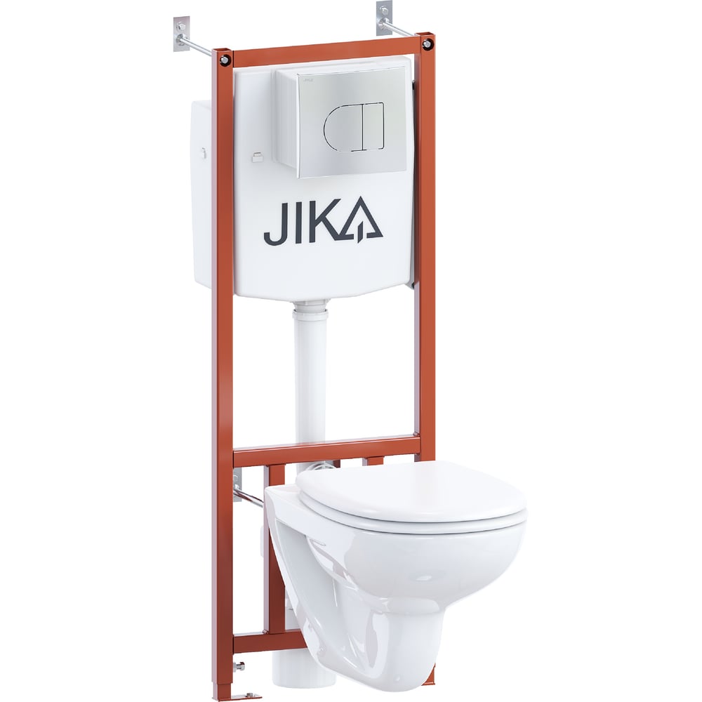 Изображение товара Комплект Jika ПЭК Dino: унитаз, инсталляция, сиденье, панель хром