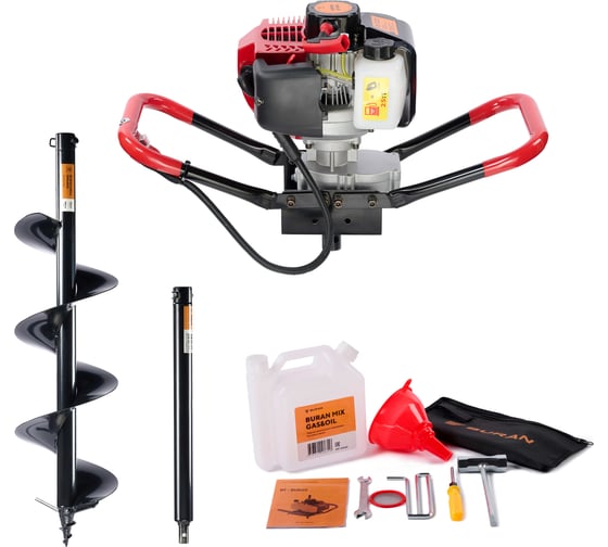 Изображение товара Специальный комплект мотобур BURAN DT-500 со шнеком HARDDRILL 200x800 и удлинителем PLUS-500 S00137