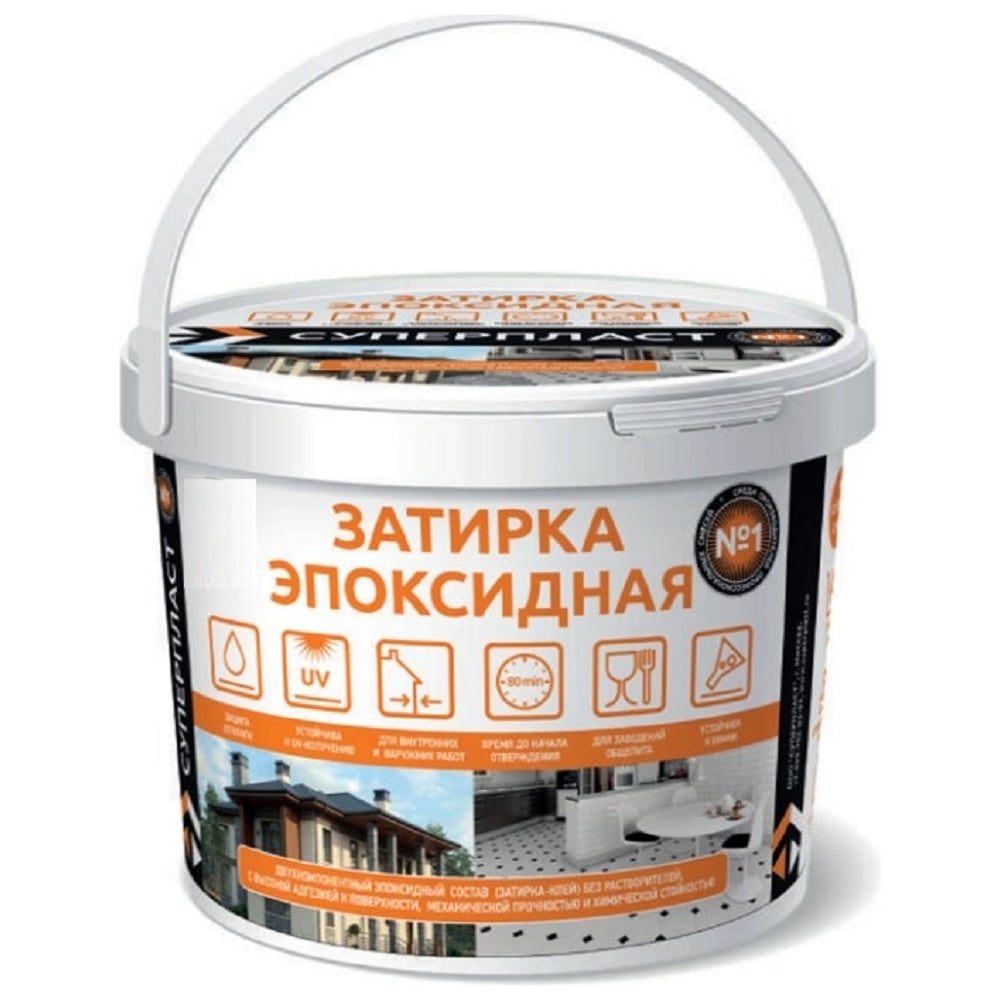 Изображение товара Эпоксидная затирка Суперпласт полупрозрачная 9001, 1 кг, влагостойкая и морозостойкая