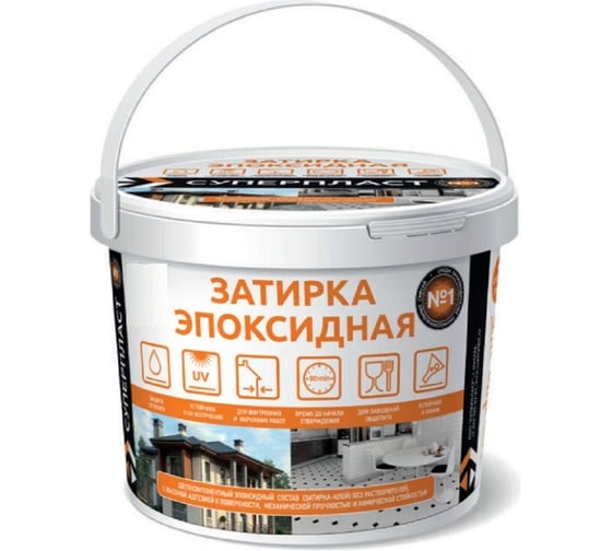 Изображение товара Затирка эпоксидная Суперпласт белый 9010 1 кг 4687206674127