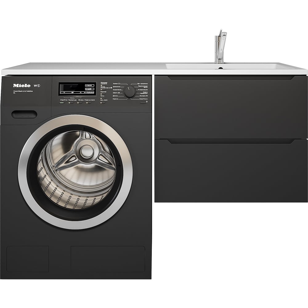 Изображение товара Подвесная тумба для стиральной машины Uperwood Tanos 60 см черная