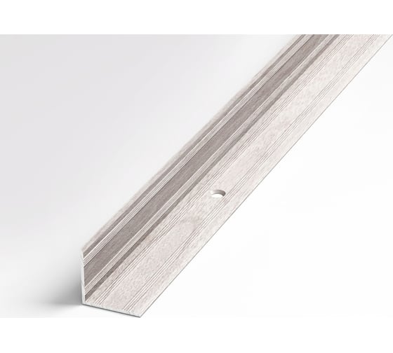 Изображение товара Порог внутренний угловой алюминиевый декоративный (20х20 мм, 0,9 м, Ясень белый) ЛУКА УТ000023988