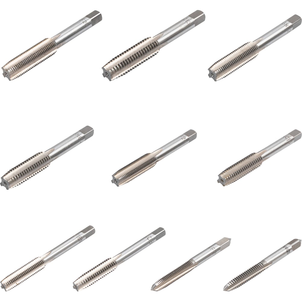 Изображение товара Набор метчиков Scheppach 10 шт дюймовая резьба быстрорежущая сталь