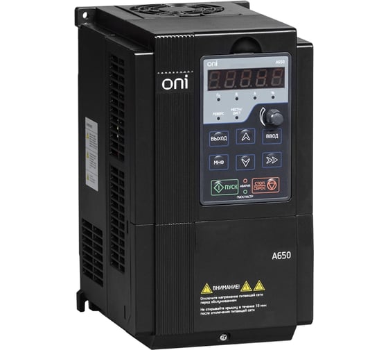 Изображение товара Преобразователь частоты ONI A650 380В 3Ф 55kW 112А A650-33E55
