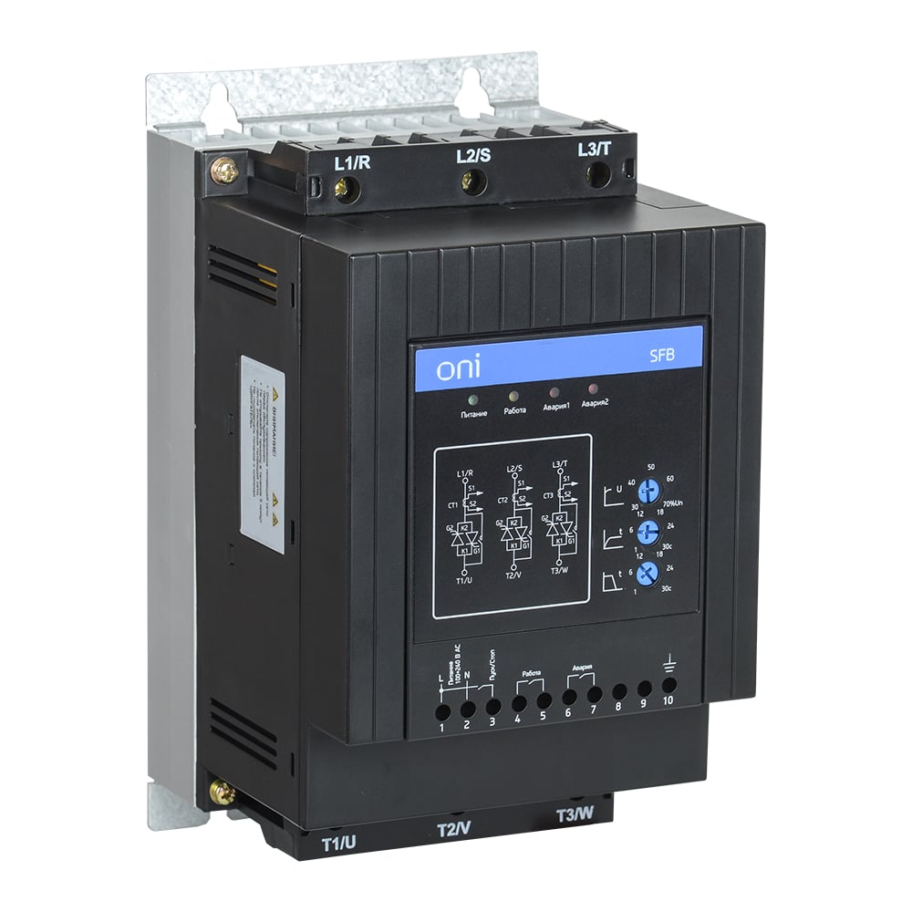 Изображение товара Устройство плавного пуска ONI SFB 3Ф 380В 30кВт 60A с Modbus IP20