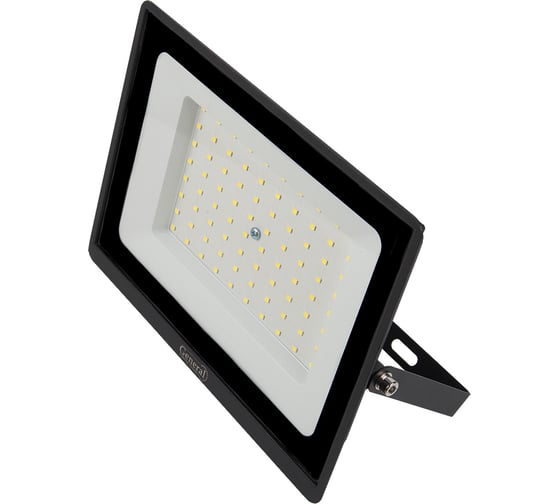 Изображение товара Светодиодный уличный прожектор General Lighting Systems 227*165*27мм, General GTAB-100BT-IP65-6500, 100Вт, 6500К, 9500Лм, металл 403380