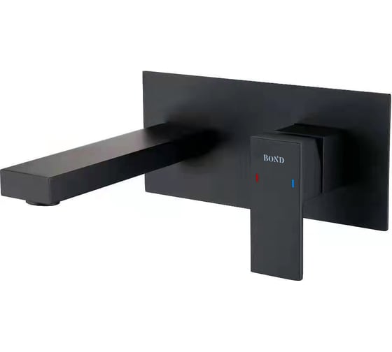 Изображение товара Смеситель BOND настенный для раковины с внутренней частью, черный матовый B67-4288