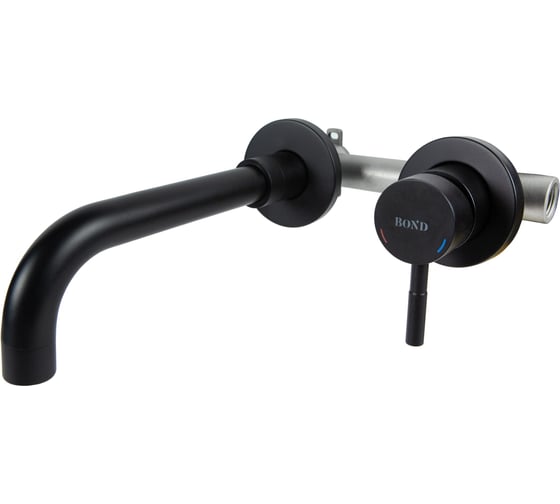 Изображение товара Стиль Смеситель для раковины настенный BOND с внутренней частью черный B68-4288