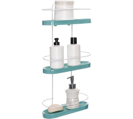 Изображение товара Полка для ванной комнаты навесная IMPLAST 3-х ярусная, 55х10х25см 1598.1.48