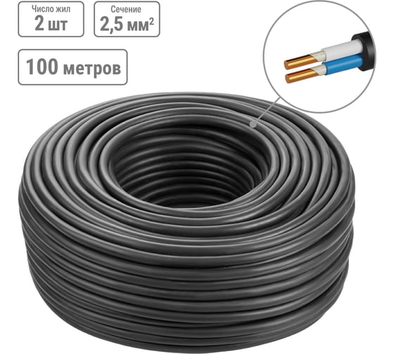 Изображение товара Кабель TDM ELECTRIC ВВГнгА-FRLS 2х2,5 окN-0,66 ГОСТ 100м SQ0117-0190