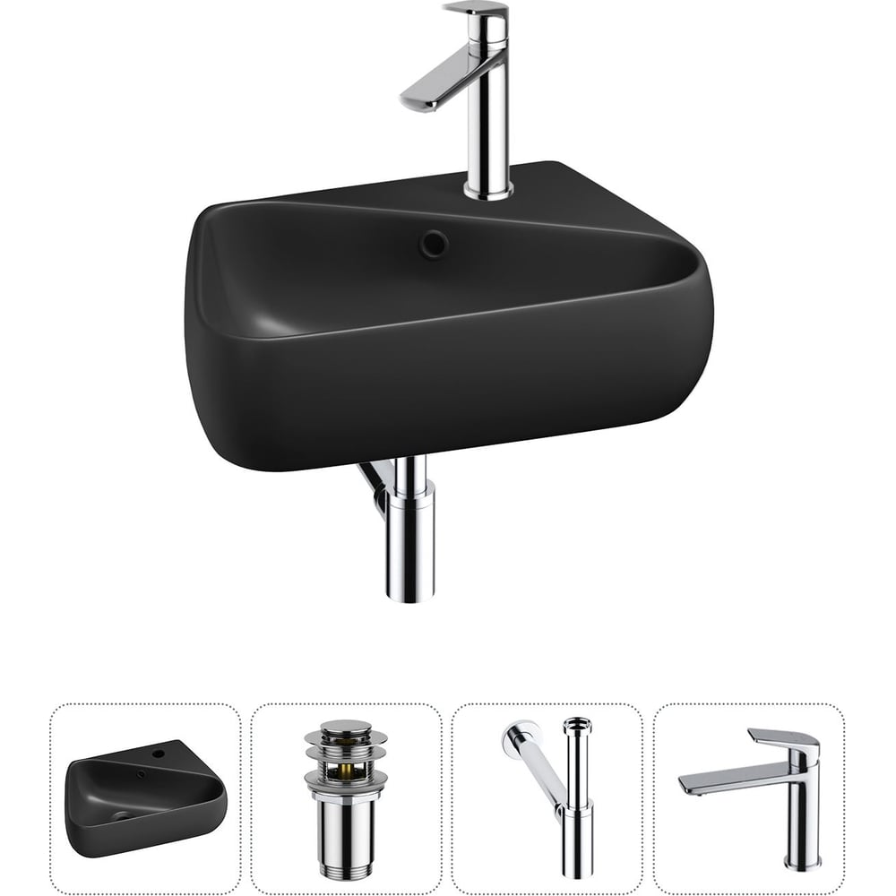 Комплект Wellsee 4 в 1 Lavinia Boho Bathroom Sink накладная/подвесная раковина 44x27 см 20216631R