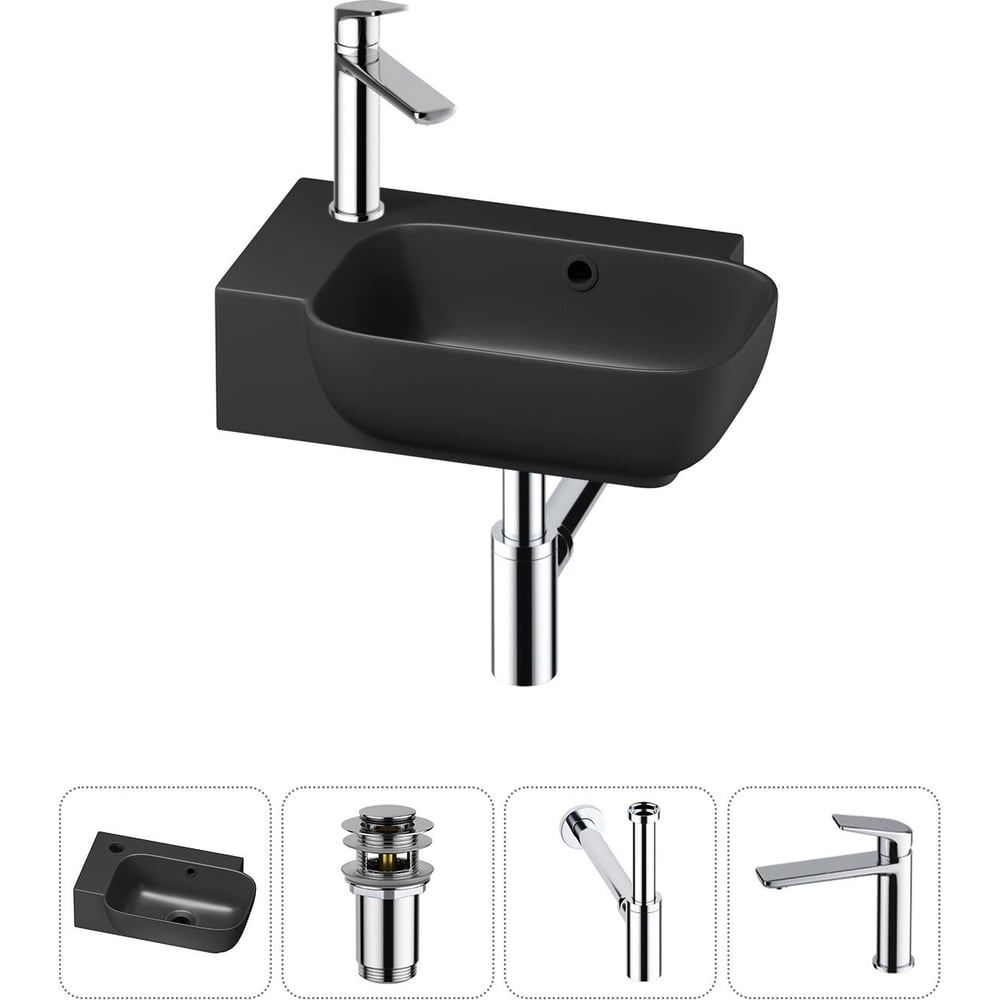 Комплект Wellsee 4 в 1 Lavinia Boho Bathroom Sink накладная/подвесная раковина 40x24 см 20216407R
